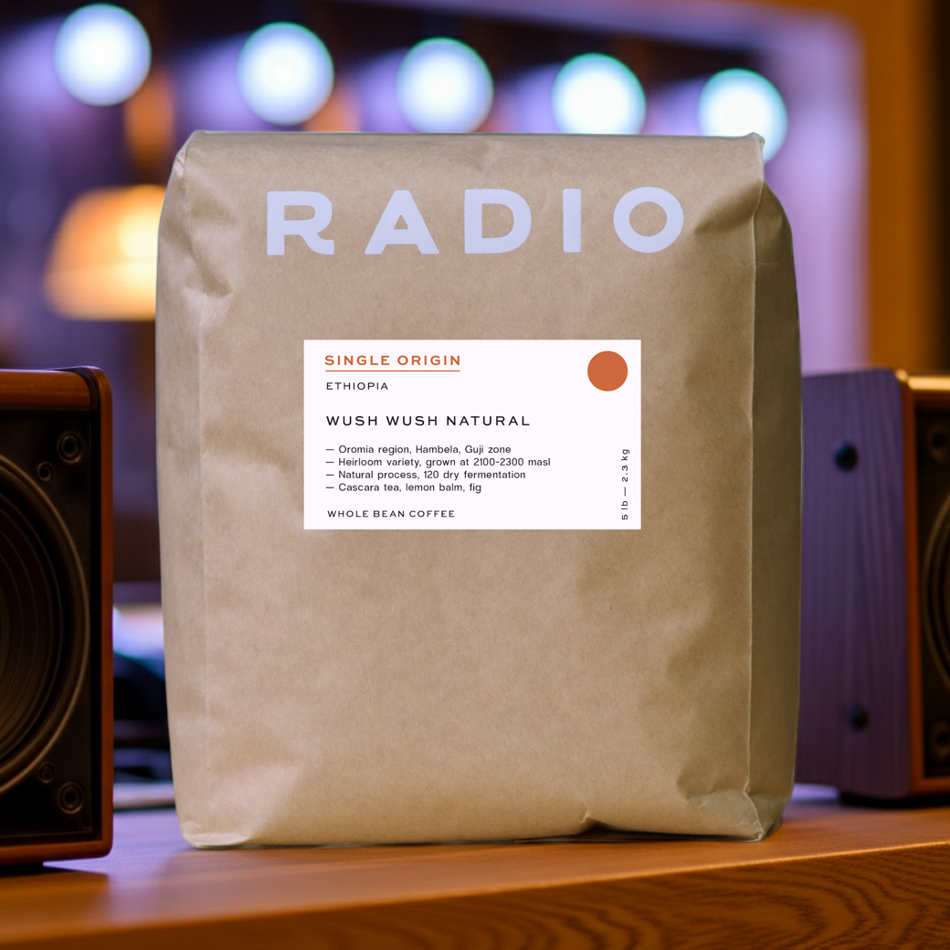 Single origin ethiopia whole bean Wush Wush Natural